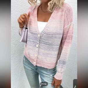 Women's Ombre Drop Shoulder Cardigan